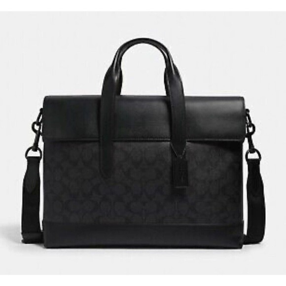 NWT Coach Hamilton Portfolio Shadow Brief In Signature Canvas 4190 MSRP $450 - Picture 10 of 15